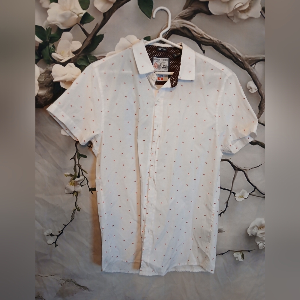 Elegant White Patterned Women's Button Down Shirt